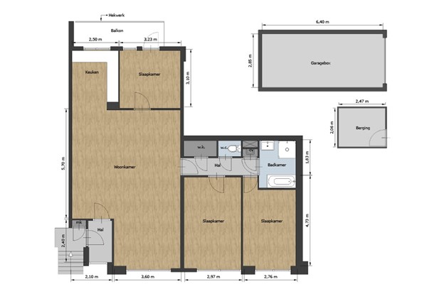 Floorplan - Noordwal 47, 2513 EB Den Haag